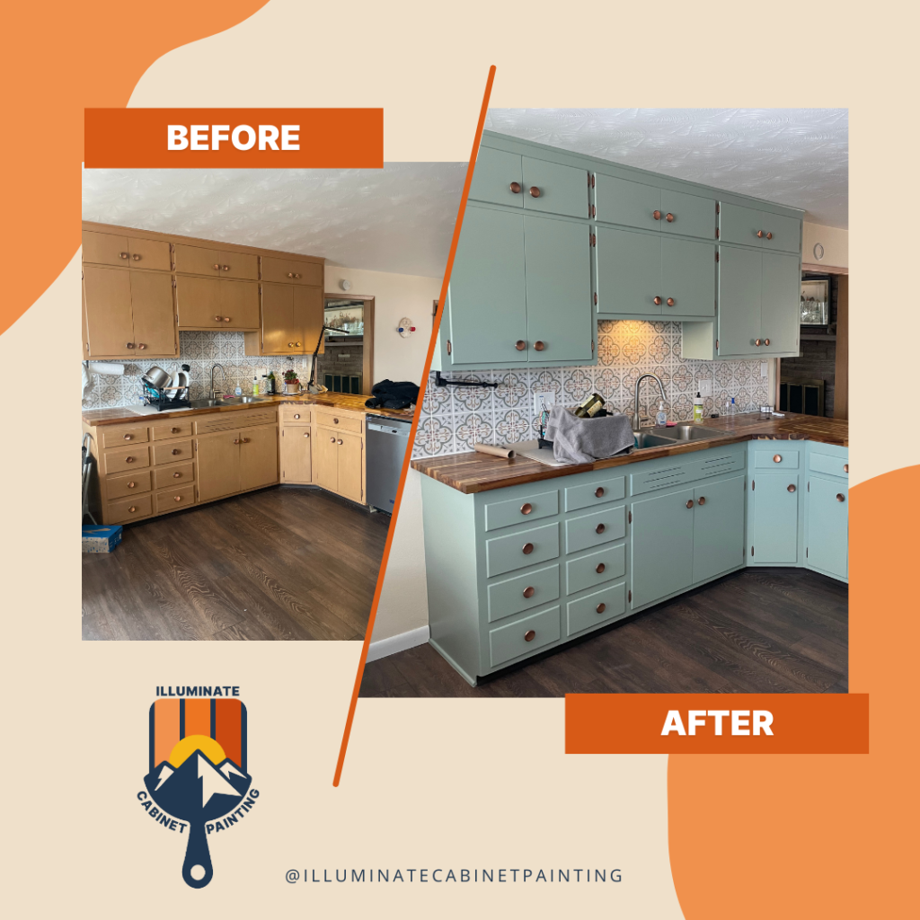 Before and After Cabinet Refinishing