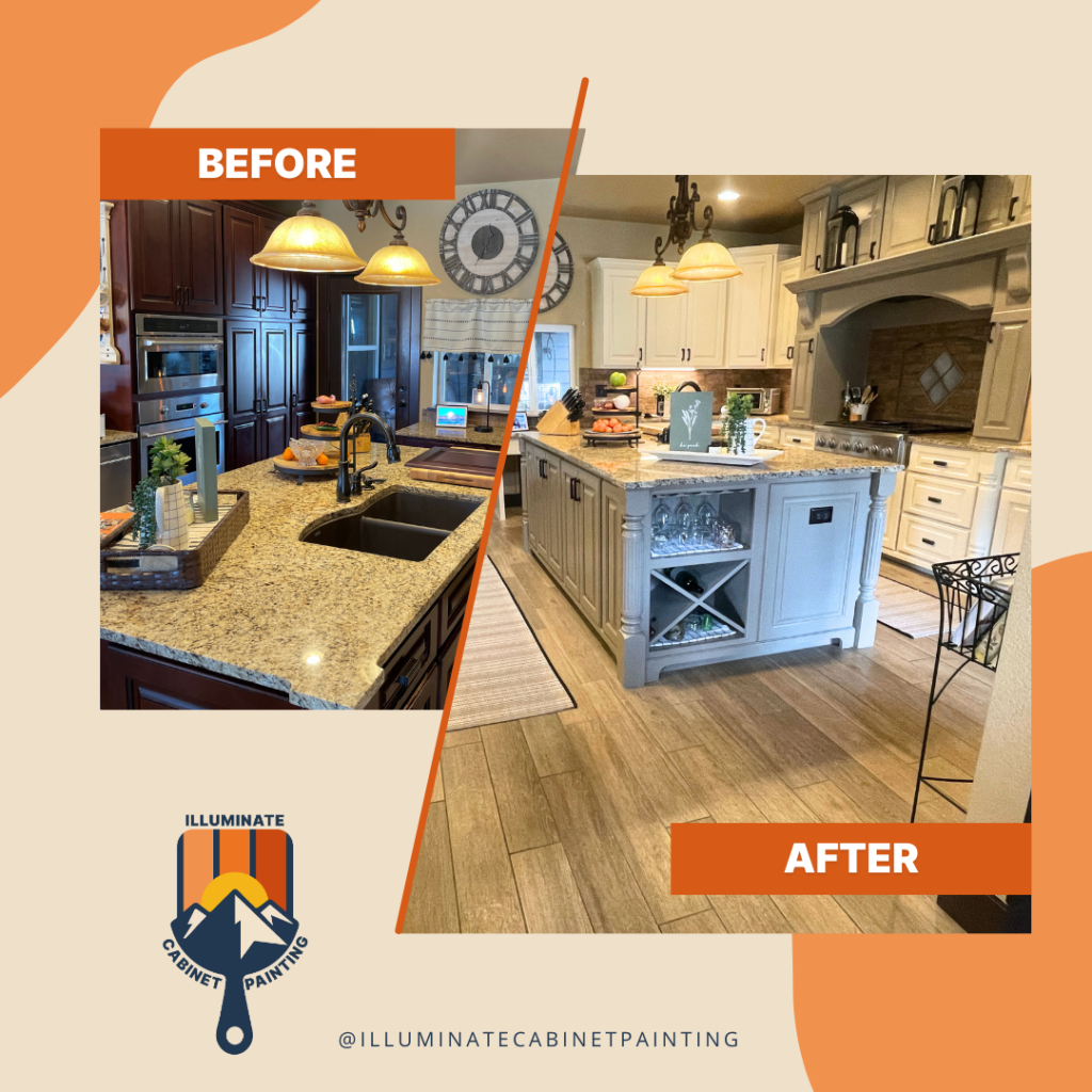 Before and After Cabinet Refinishing